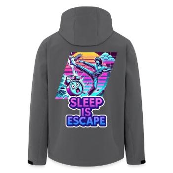 Sleep Is Escape – Schlaf ist der einzige Fluchtweg - Recycelte Männer Softshell-Jacke von Stanley/Stella - Anthrazit - Hinten - AI Model Male 185 light (185cm)