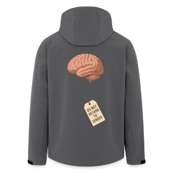 Do Not Return to Sender – Gehirn sucht Besitzer - Recycelte Männer Softshell-Jacke von Stanley/Stella - Anthrazit - Hinten - AI Model Male 185 light (185cm)
