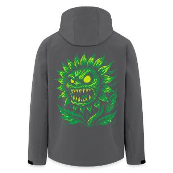 Dämonische Sonnenblume im Neonstil - Recycelte Männer Softshell-Jacke von Stanley/Stella - Anthrazit - Hinten - AI Model Male 185 light (185cm)