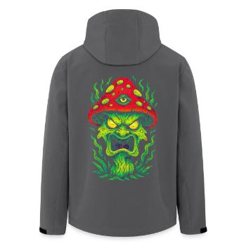 Psycho-Fliegenpilz mit drittem Auge - Recycelte Männer Softshell-Jacke von Stanley/Stella - Anthrazit - Hinten - AI Model Male 185 light (185cm)