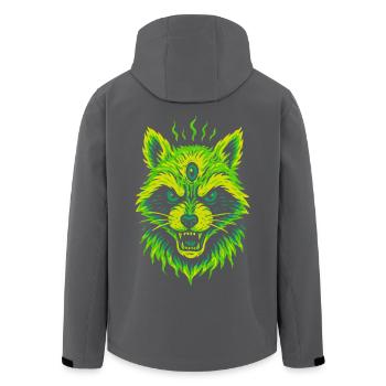 Mystischer Waschbär mit drittem Auge - Recycelte Männer Softshell-Jacke von Stanley/Stella - Anthrazit - Hinten - AI Model Male 185 light (185cm)