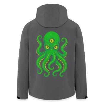 Tentakel-Krake mit drittem Auge Neon - Recycelte Männer Softshell-Jacke von Stanley/Stella - Anthrazit - Hinten - AI Model Male 185 light (185cm)