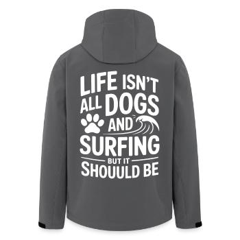 Surfing Spruch Hunde Lustiges Surfing Geschenk - Recycelte Männer Softshell-Jacke von Stanley/Stella - Anthrazit - Hinten - AI Model Male 185 light (185cm)