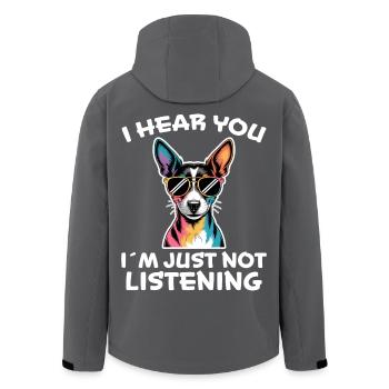 Rat Terrier Spruch Lustiges Rat Terrier Geschenk - Recycelte Männer Softshell-Jacke von Stanley/Stella - Anthrazit - Hinten - AI Model Male 185 light (185cm)