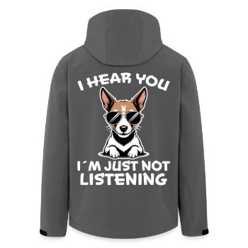 Rat Terrier Spruch Lustiges Rat Terrier Geschenk - Recycelte Männer Softshell-Jacke von Stanley/Stella - Anthrazit - Hinten - AI Model Male 185 light (185cm)