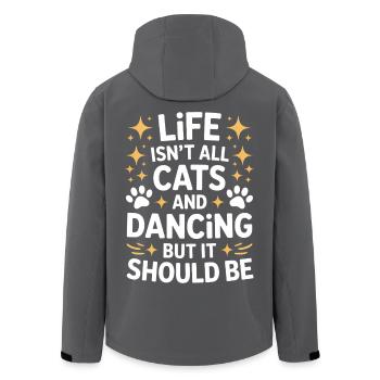 Tanzen Spruch Katzen Tanz Lustig Tanzen Geschenk - Recycelte Männer Softshell-Jacke von Stanley/Stella - Anthrazit - Hinten - AI Model Male 185 light (185cm)