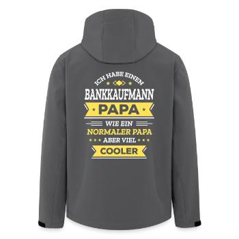 BANKKAUFMANNPAPA GEBURTSTAG WEIHNACHTEN VATERTAG - Recycelte Männer Softshell-Jacke von Stanley/Stella - Anthrazit - Hinten - AI Model Male 185 light (185cm)