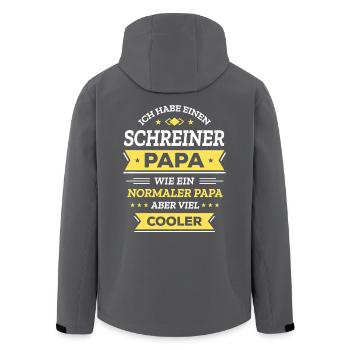 SCHREINER PAPA: GEBURTSTAG WEIHNACHTEN VATERTAG - Recycelte Männer Softshell-Jacke von Stanley/Stella - Anthrazit - Hinten - AI Model Male 185 light (185cm)