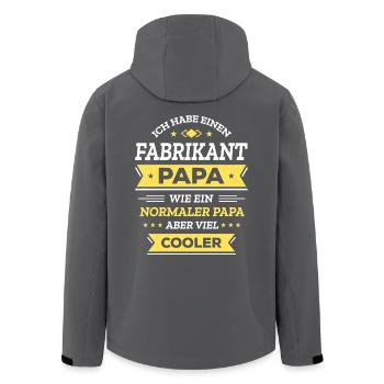 FABRIKANT PAPA: GEBURTSTAG WEIHNACHTEN VATERTAG - Recycelte Männer Softshell-Jacke von Stanley/Stella - Anthrazit - Hinten - AI Model Male 185 light (185cm)