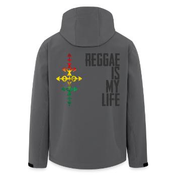 Reggae is my life - Recycelte Männer Softshell-Jacke von Stanley/Stella - Anthrazit - Hinten - AI Model Male 185 light (185cm)