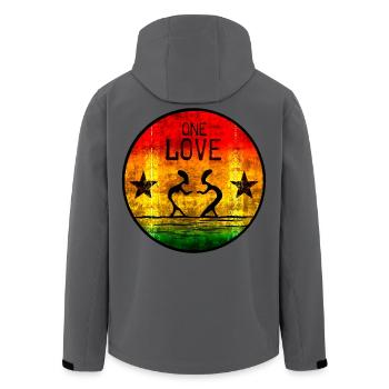 one love reggae 2 - Recycelte Männer Softshell-Jacke von Stanley/Stella - Anthrazit - Hinten - AI Model Male 185 light (185cm)