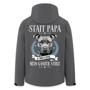 Staffordshire Terrier-Herrchen Hundepapa - Recycelte Männer Softshell-Jacke von Stanley/Stella - Anthrazit - Hinten - AI Model Male 185 light (185cm)