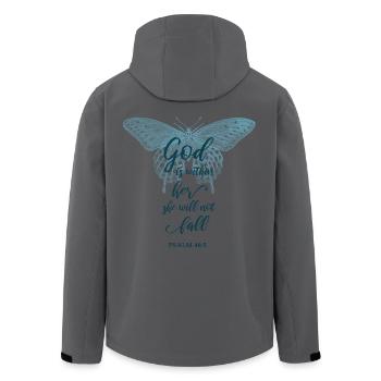 Bibelvers Christlich Religiöses Motiv - Recycelte Männer Softshell-Jacke von Stanley/Stella - Anthrazit - Hinten - AI Model Male 185 light (185cm)