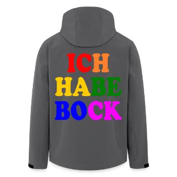 Ich habe bock - Recycelte Männer Softshell-Jacke von Stanley/Stella - Anthrazit - Hinten - AI Model Male 185 light (185cm)