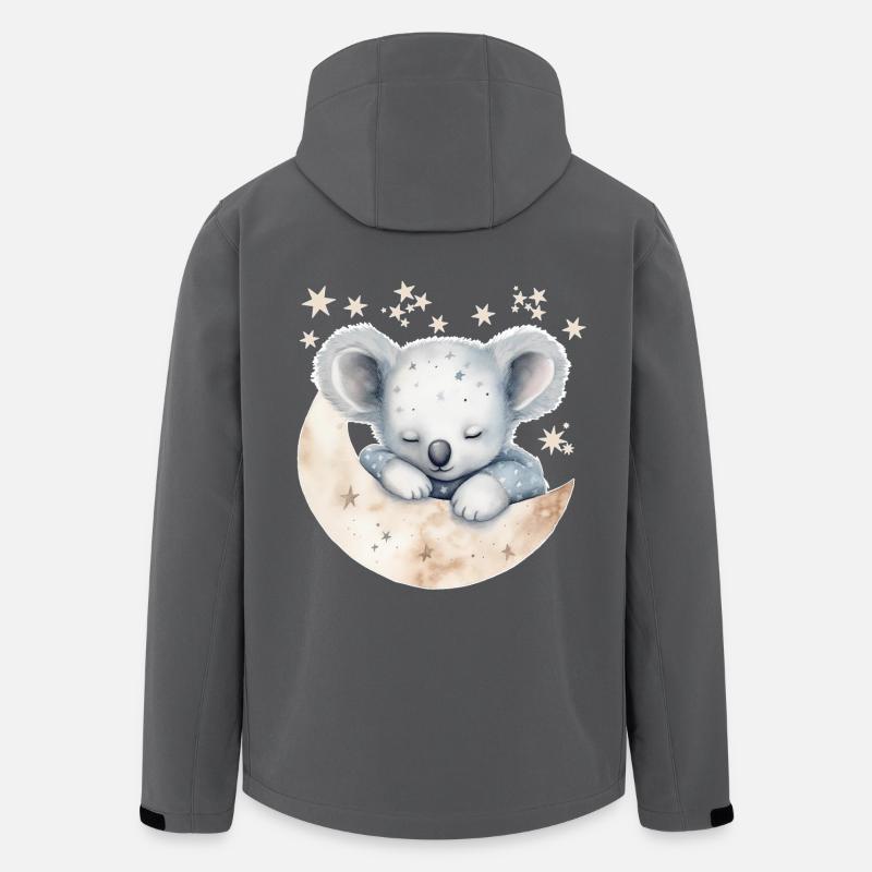 Koala endormi en pyjama - Veste softshell homme en polyester recyclé Stanley/Stella - charbon