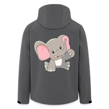 Wildtiere Elefant Elefanten Baby Zoo Zootiere Kind - Recycelte Männer Softshell-Jacke von Stanley/Stella - Anthrazit - Hinten - AI Model Male 185 light (185cm)