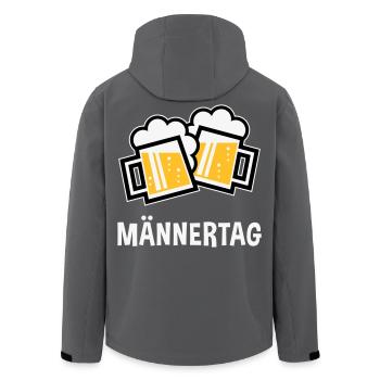 Männertag (Bier Prosit Bayrische Bierkrüge / 3C) - Recycelte Männer Softshell-Jacke von Stanley/Stella - Anthrazit - Hinten - AI Model Male 185 light (185cm)