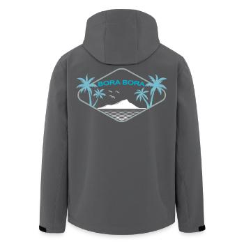 Bora Bora Palmen Insel Strand Urlaub in Polynesien - Recycelte Männer Softshell-Jacke von Stanley/Stella - Anthrazit - Hinten - AI Model Male 185 light (185cm)