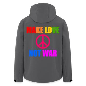 Make love not war - Recycelte Männer Softshell-Jacke von Stanley/Stella - Anthrazit - Hinten - AI Model Male 185 light (185cm)