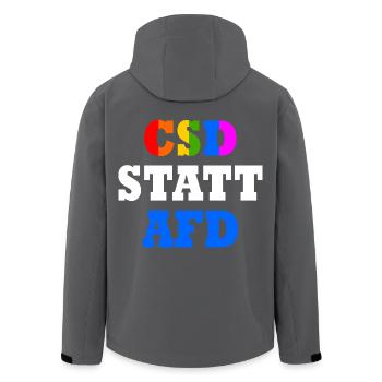 Csd statt afd - Recycelte Männer Softshell-Jacke von Stanley/Stella - Anthrazit - Hinten - AI Model Male 185 light (185cm)