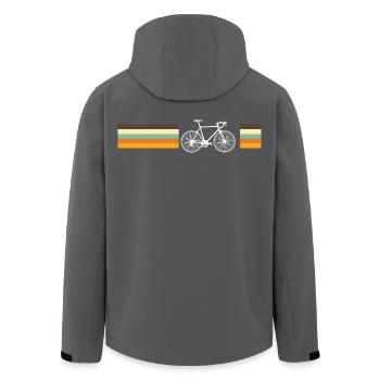 Fahrrad Design Retro Design - Recycelte Männer Softshell-Jacke von Stanley/Stella - Anthrazit - Hinten - AI Model Male 185 light (185cm)