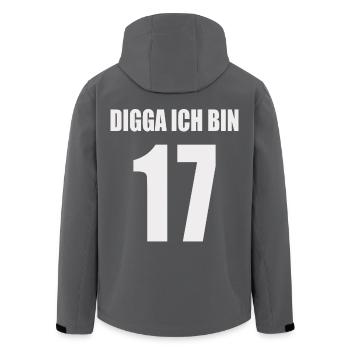 Digga, ich bin 17 – Jugendstil - Recycelte Männer Softshell-Jacke von Stanley/Stella - Anthrazit - Hinten - AI Model Male 185 light (185cm)