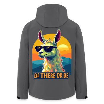 Sei dabei oder sei Lama – Retro Cool Lama Design - Recycelte Männer Softshell-Jacke von Stanley/Stella - Anthrazit - Hinten - AI Model Male 185 light (185cm)