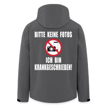 Bitte keine Fotos ich bin Krankgeschrieben - Recycelte Männer Softshell-Jacke von Stanley/Stella - Anthrazit - Hinten - AI Model Male 185 light (185cm)