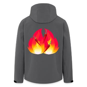 Feuriger Chilli schaft Gewürze Speise gesund - Recycelte Männer Softshell-Jacke von Stanley/Stella - Anthrazit - Hinten - AI Model Male 185 light (185cm)