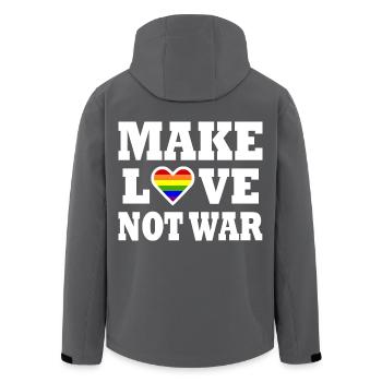 Make love not war - Recycelte Männer Softshell-Jacke von Stanley/Stella - Anthrazit - Hinten - AI Model Male 185 light (185cm)