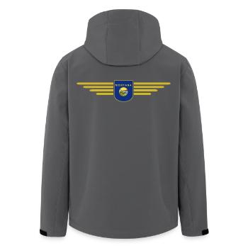 Montana Fan T-Shirt – Perfekt für Fans! - Recycelte Männer Softshell-Jacke von Stanley/Stella - Anthrazit - Hinten - AI Model Male 185 light (185cm)