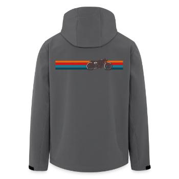 Motorrad Cafe Racer Retro Design - Recycelte Männer Softshell-Jacke von Stanley/Stella - Anthrazit - Hinten - AI Model Male 185 light (185cm)