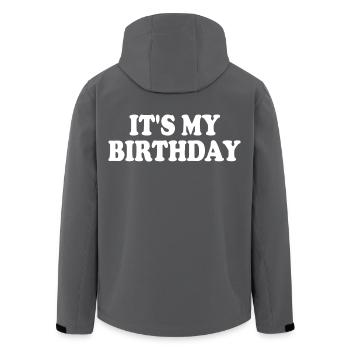 Its my birthday - Recycelte Männer Softshell-Jacke von Stanley/Stella - Anthrazit - Hinten - AI Model Male 185 light (185cm)