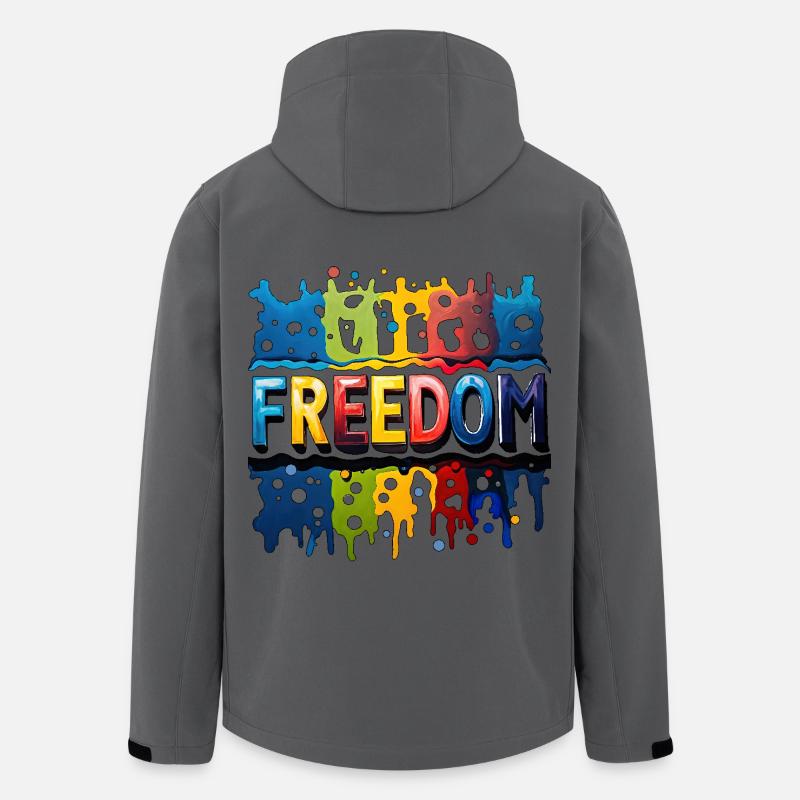 Freiheit, Frei - Recycelte Männer Softshell-Jacke von Stanley/Stella - Anthrazit