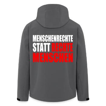 menschenrechte statt rechte menschen - Recycelte Männer Softshell-Jacke von Stanley/Stella - Anthrazit - Hinten - AI Model Male 185 light (185cm)
