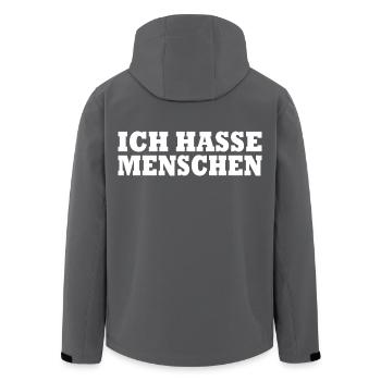 Ich hasse menschen - Recycelte Männer Softshell-Jacke von Stanley/Stella - Anthrazit - Hinten - AI Model Male 185 light (185cm)