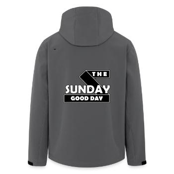 For sunday party time . - Recycelte Männer Softshell-Jacke von Stanley/Stella - Anthrazit - Hinten - AI Model Male 185 light (185cm)