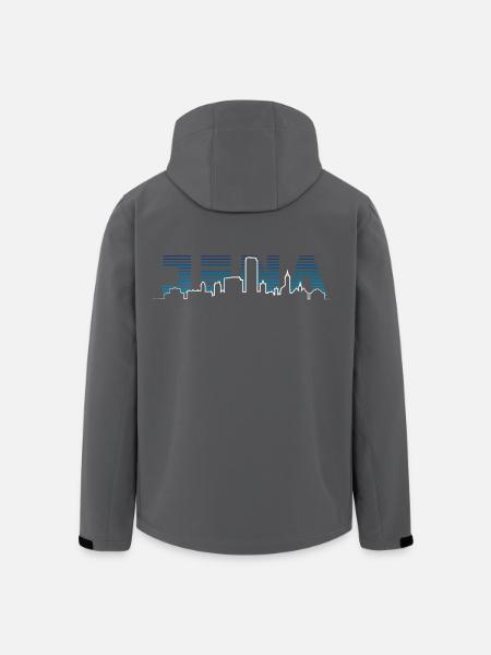 Jena Silhouette Skyline - Recycelte Männer Softshell-Jacke von Stanley/Stella - Anthrazit