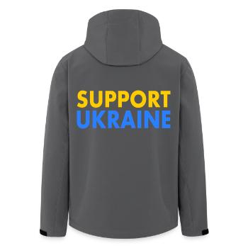 Support ukraine - Recycelte Männer Softshell-Jacke von Stanley/Stella - Anthrazit - Hinten - AI Model Male 185 light (185cm)