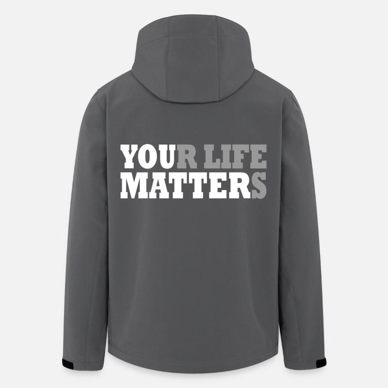 your life matters - Veste softshell homme en polyester recyclé Stanley/Stella - charbon