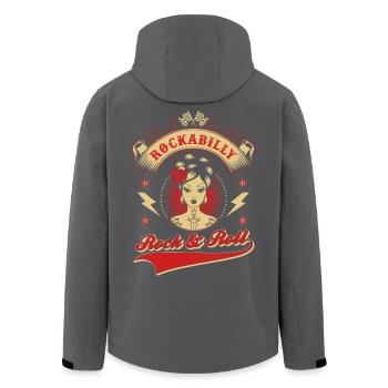 Rockabilly Rock&Roll - Recycelte Männer Softshell-Jacke von Stanley/Stella - Anthrazit - Hinten - AI Model Male 185 light (185cm)