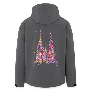 Kölner Dom, Konfetti - Recycelte Männer Softshell-Jacke von Stanley/Stella - Anthrazit - Hinten - AI Model Male 185 light (185cm)