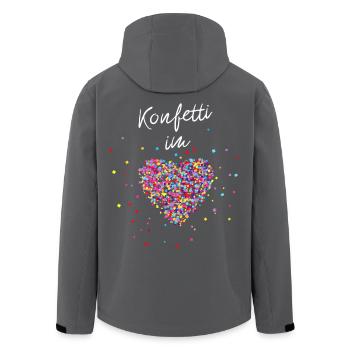 Konfetti im Herzen - Recycelte Männer Softshell-Jacke von Stanley/Stella - Anthrazit - Hinten - AI Model Male 185 light (185cm)
