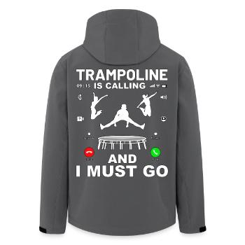 Das Trampolin ruft und ich muss gehen - Recycelte Männer Softshell-Jacke von Stanley/Stella - Anthrazit - Hinten - AI Model Male 185 light (185cm)
