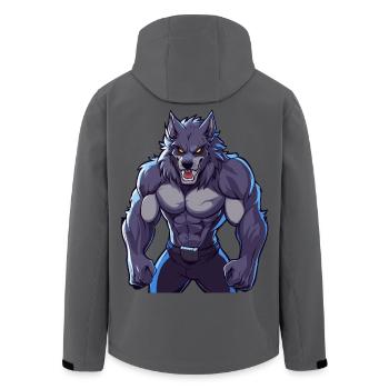 Wilde, muskulöse Werwolf-Illustrationskunst - Recycelte Männer Softshell-Jacke von Stanley/Stella - Anthrazit - Hinten - AI Model Male 185 light (185cm)