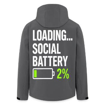 Aufladen der sozialen Batterie – Niedriger Energieverbrauch Lustiges Zitat - Recycelte Männer Softshell-Jacke von Stanley/Stella - Anthrazit - Hinten - AI Model Male 185 light (185cm)
