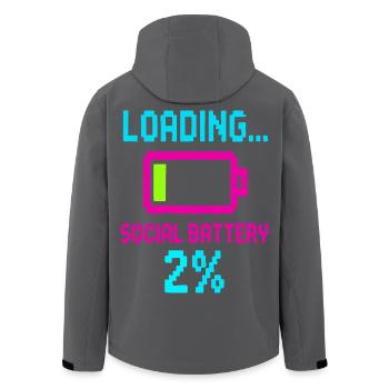 Aufladen der sozialen Batterie – Niedriger Energieverbrauch Lustiges Zitat - Recycelte Männer Softshell-Jacke von Stanley/Stella - Anthrazit - Hinten - AI Model Male 185 light (185cm)