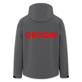 Groom - Recycelte Männer Softshell-Jacke von Stanley/Stella - Anthrazit - Hinten - AI Model Male 185 light (185cm)