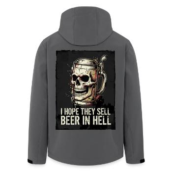 J’espère qu’ils vendront de la bière en enfer – Skull - Veste softshell homme en polyester recyclé Stanley/Stella - charbon - Dos - AI Model Male 185 light (185cm)