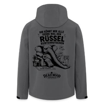 Sarkasmus-Fans, Kaffeeliebhaber & Kollegen - Recycelte Männer Softshell-Jacke von Stanley/Stella - Anthrazit - Hinten - AI Model Male 185 light (185cm)